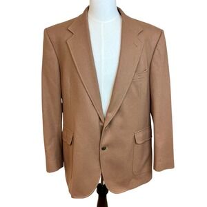 PENDLETON‎ Camel 100% Virgin Wool Blazer Sport Coat Sz 46 Long Classic Vintage